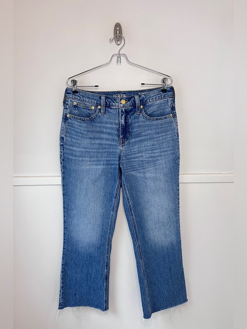 J. Crew 9" Demi-Boot Crop Jean in Ruby Wash